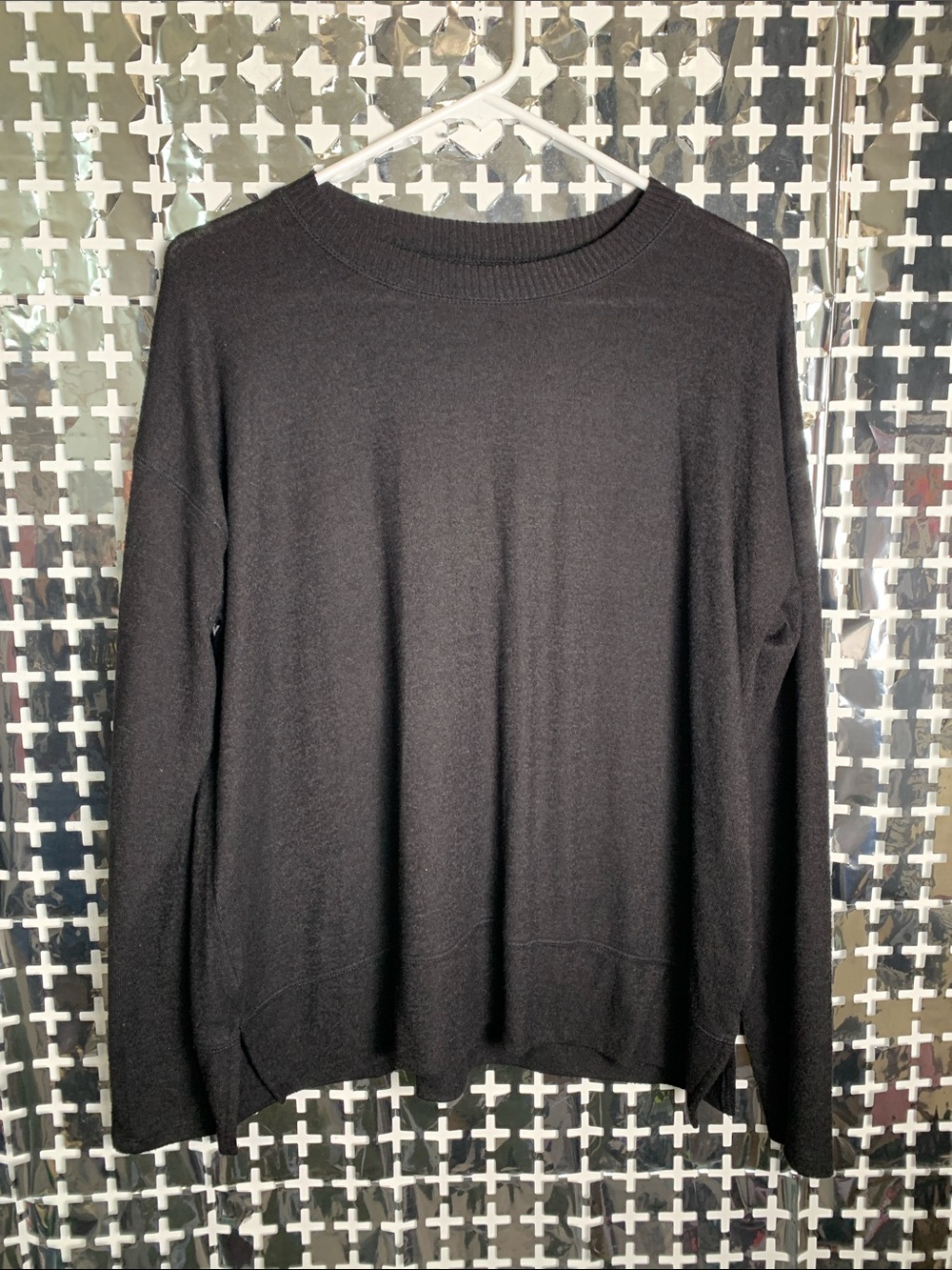 Lucky Brand Black Crewneck Pullover Sweater